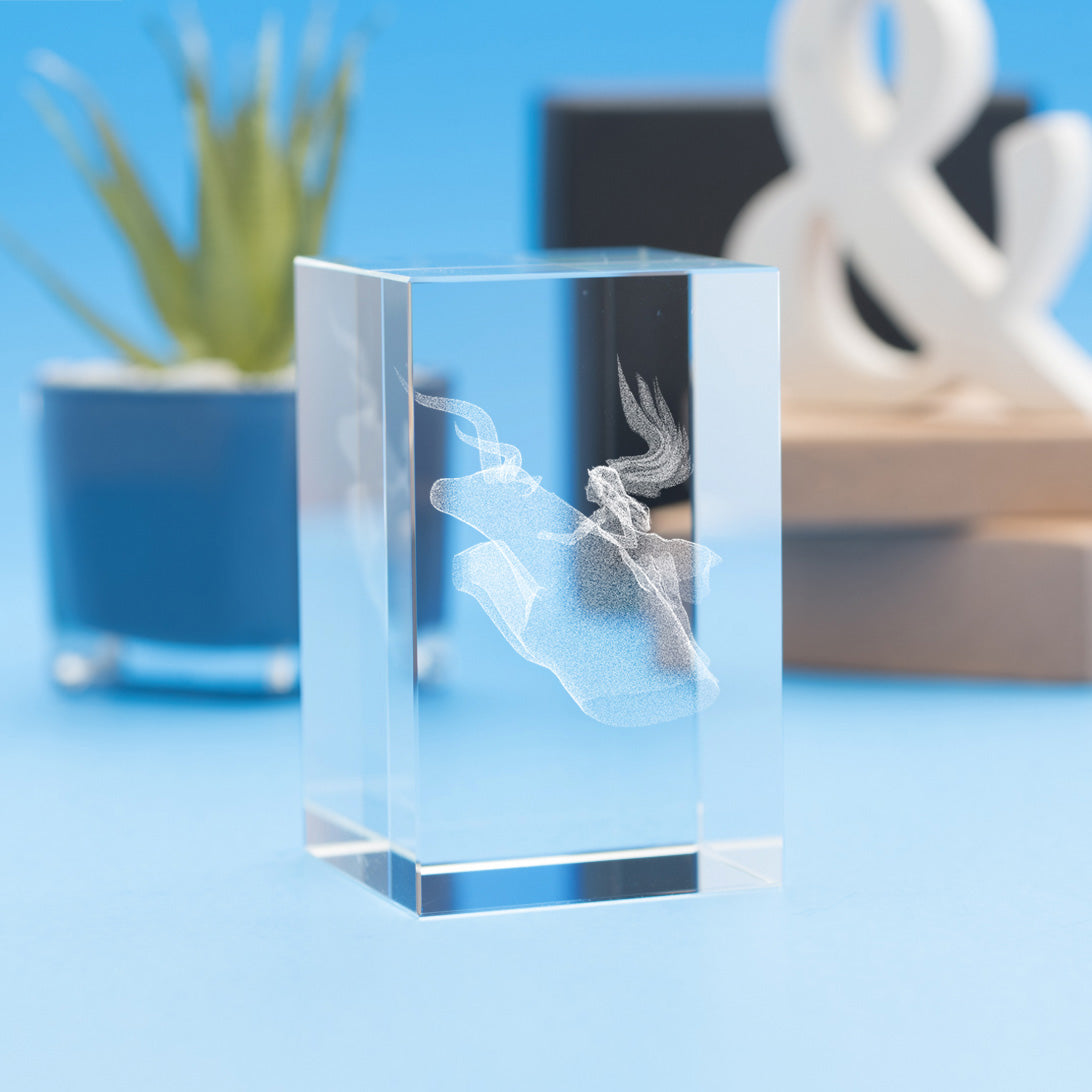 Taurus Zodiac Sign Tower Crystal, 3D Engraved