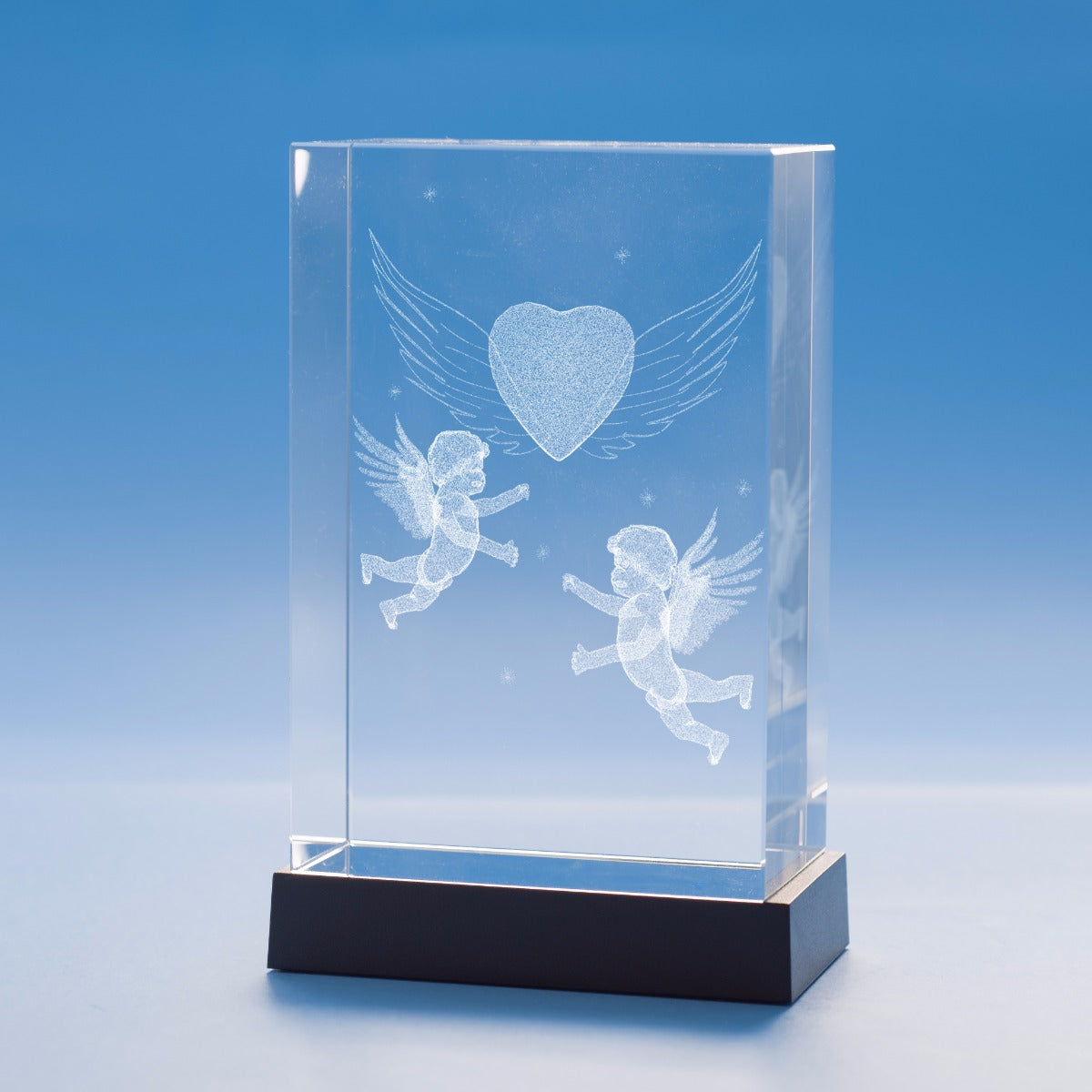 Angels Heart Religious Designs Tower Crystal, 3D Engraved