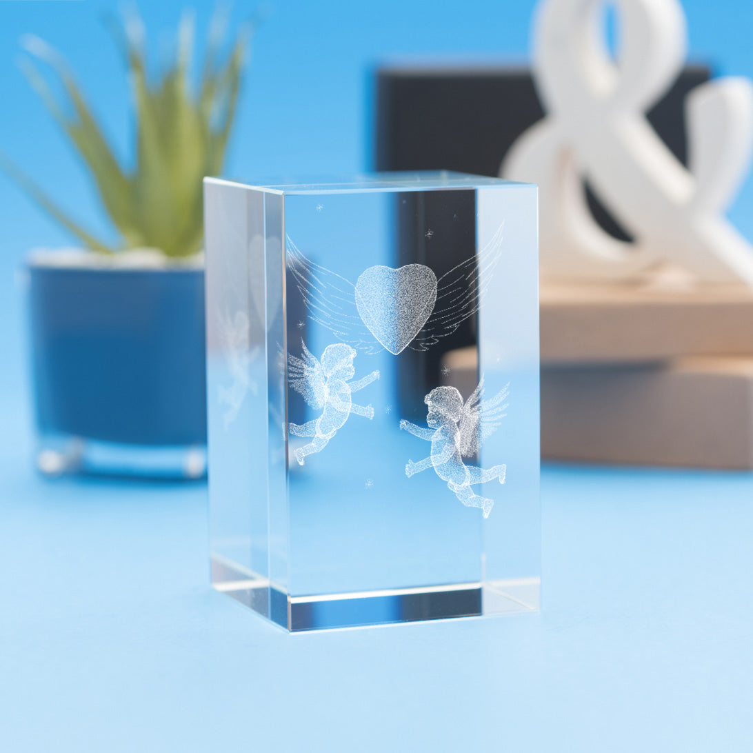 Angels Heart Religious Designs Tower Crystal, 3D Engraved