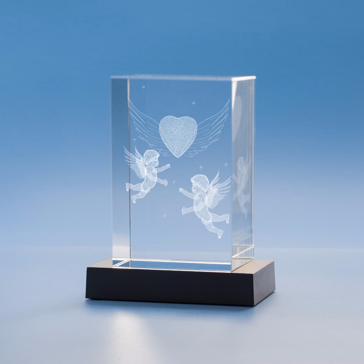 Angels Heart Religious Designs Tower Crystal, 3D Engraved