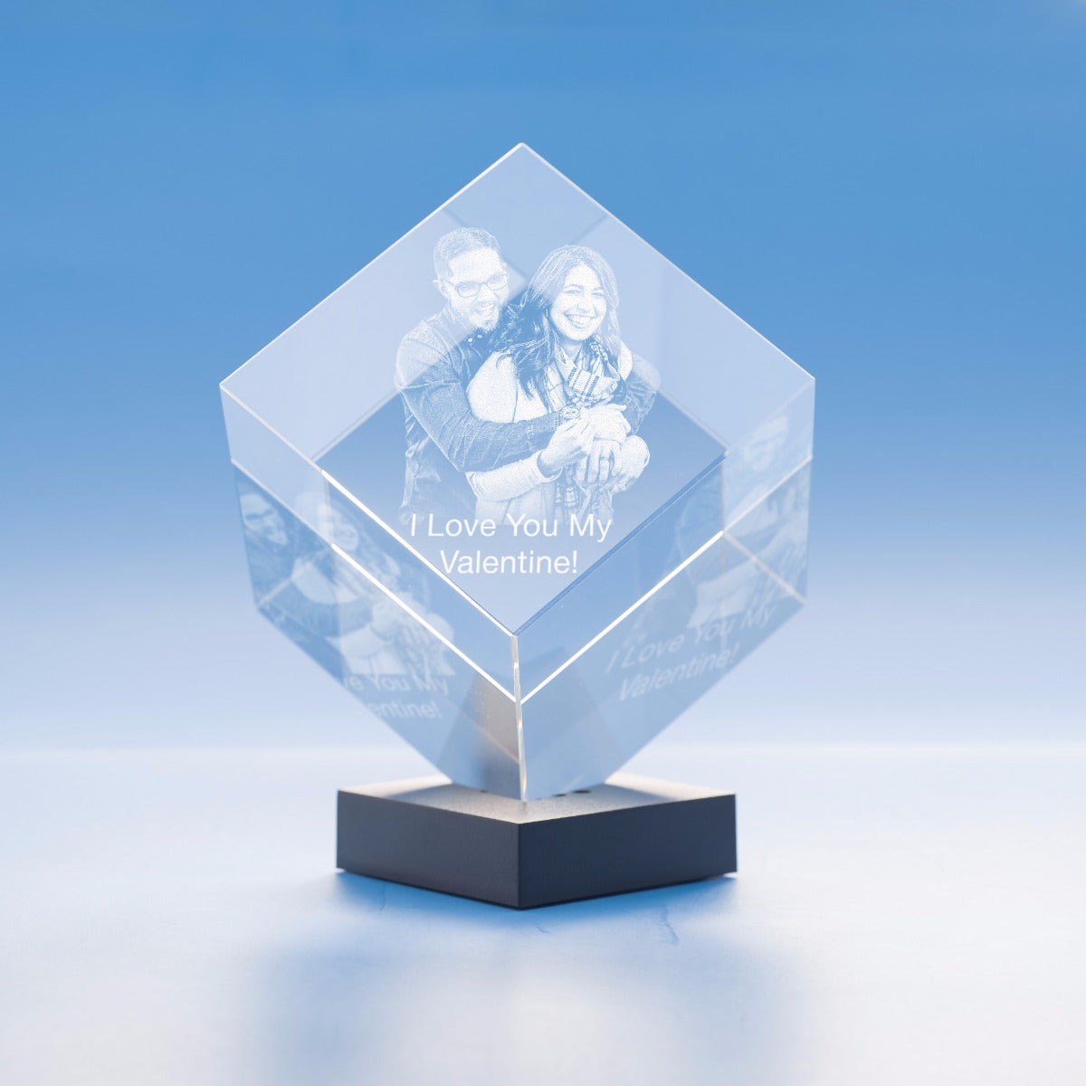 Valentine's Day Cube Crystal, 3D Engraved