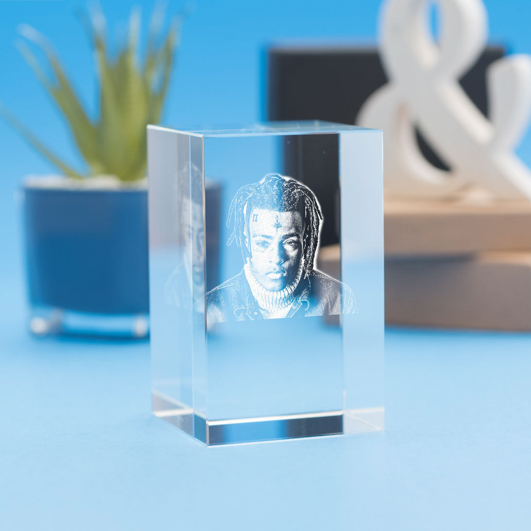 XXXTentacion Memorial Crystal, 3D Engraved